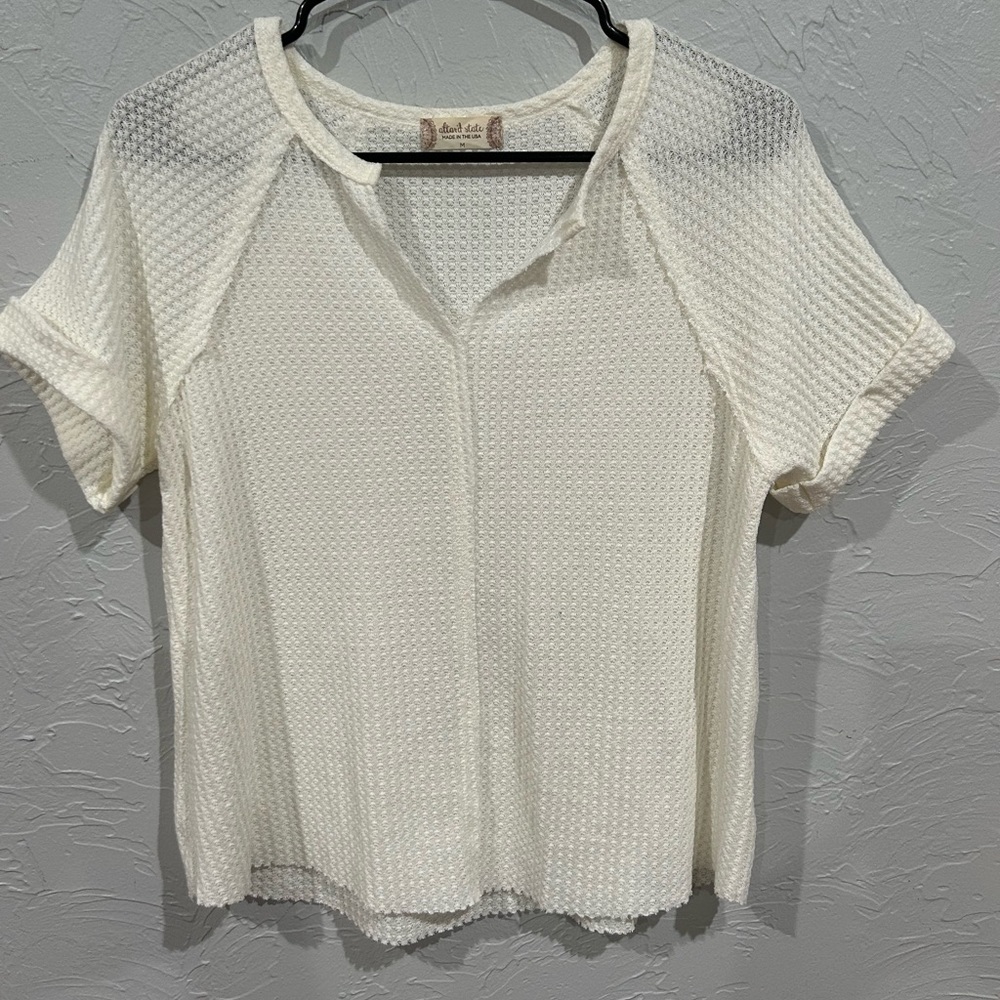 Altar’d state sheer like waffle knit top
